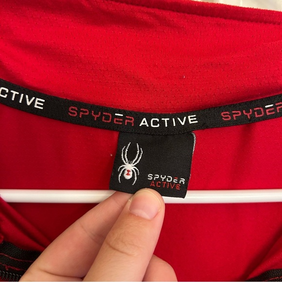 Spyder Women’s XXL Quarter Zip Active Red Black Pullover Ski Snowboard - Picture 2 of 9